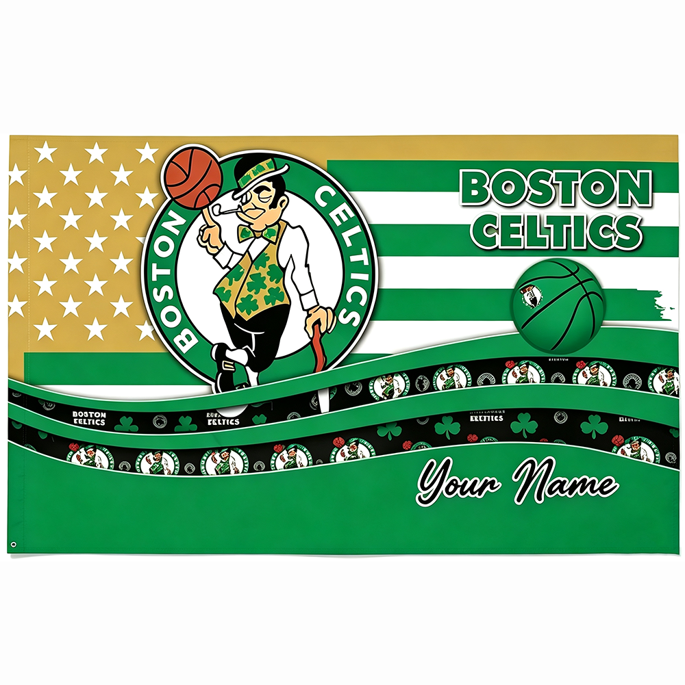 Boston Celtics Flag-NBA 3x5 FT Boston Celtics Basketball Banner-100% polyester-One sided / double sided