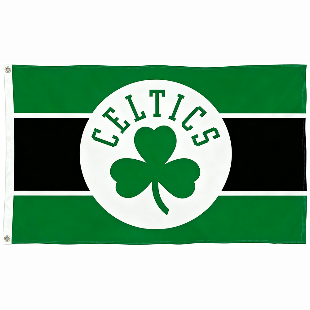 Boston Celtics Flag-NBA 3x5 FT Boston Celtics Basketball Banner-100% polyester-One sided / double sided