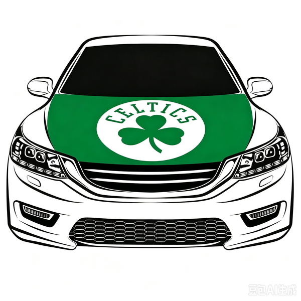 Boston Celtics Flag Car Hood Cover Flag , NBA Engine Banner,4X5ft,/6X7FT100% Polyester Elastic Fabrics Can be Washed