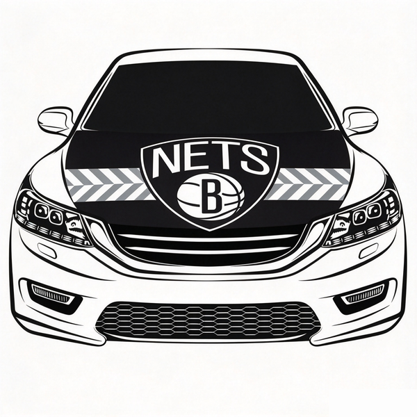 Brooklyn Nets Flag Car Hood Cover Flag , NBA Engine Banner,4X5ft,/6X7FT100% Polyester Elastic Fabrics Can be Washed
