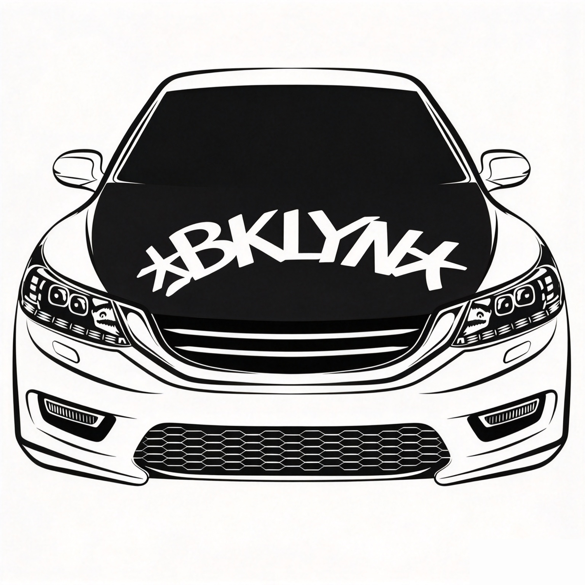 Brooklyn Nets Car Hood Cover Flag , NBA Engine Banner,4X5ft,/6X7FT100% Polyester Elastic Fabrics Can be Washed