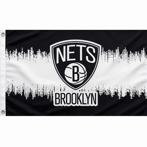 Brooklyn Nets Flag-3x5 FT NBA Brooklyn Nets Basketball Banner-100% polyester-One sided / double sided
