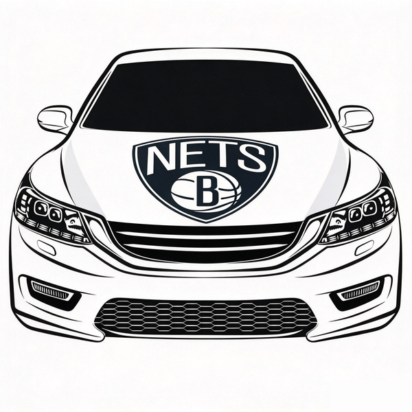 Brooklyn Nets Flag Car Hood Cover Flag , NBA Engine Banner,4X5ft,/6X7FT100% Polyester Elastic Fabrics Can be Washed