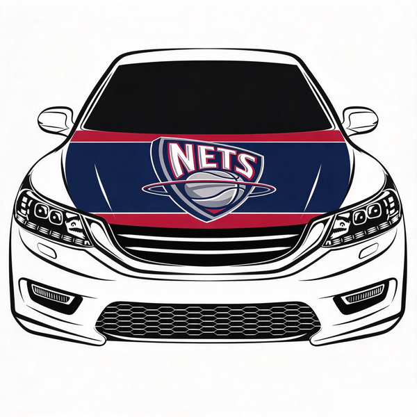 Brooklyn Nets Flag Car Hood Cover Flag , NBA Engine Banner,4X5ft,/6X7FT100% Polyester Elastic Fabrics Can be Washed