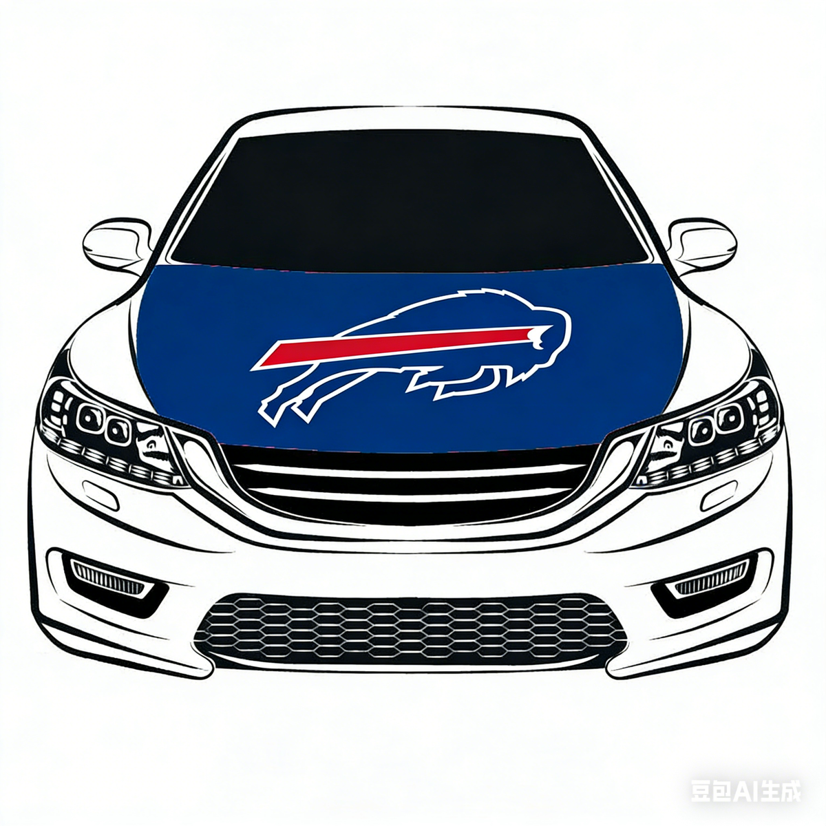 Buffalo Bills NFL Car Hood Cover Flag , Engine Banner,4X5ft,/6X7FT100% Polyester Elastic Fabrics Can be Washed