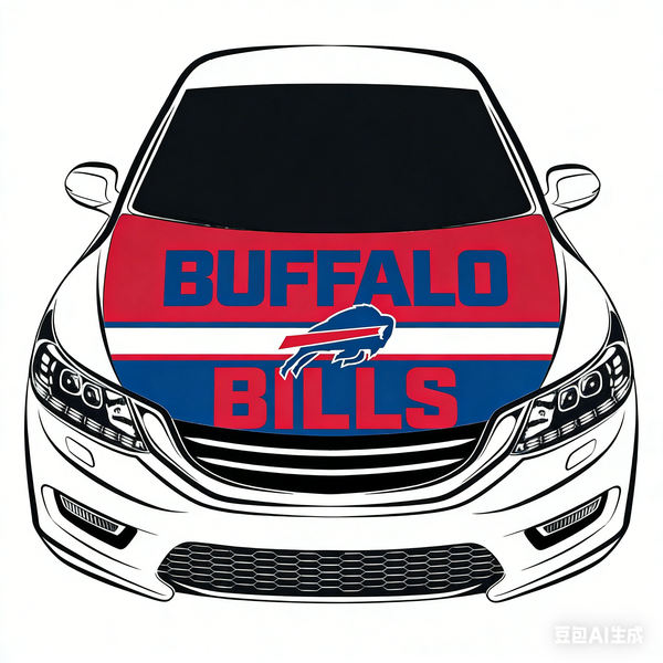 Buffalo Bills NFL Car Hood Cover Flag , Engine Banner,4X5ft,/6X7FT100% Polyester Elastic Fabrics Can be Washed