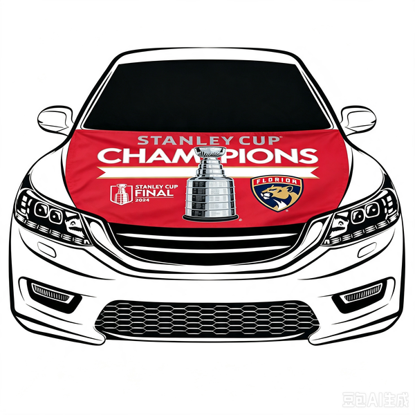 NHL Florida Panthers Car Hood Cover Flag ,  Florida Panthers Engine Banner,4X5ft/6X7FT,100% Polyester Elastic Fabrics Can be Washed