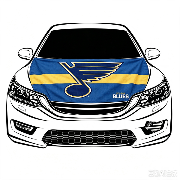 NHL St. Louis Blues Car Hood Cover Flag ,  St. Louis Blues Engine Banner,4X5ft/6X7FT,100% Polyester Elastic Fabrics Can be Washed