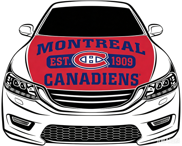 Montreal Canadiens Car Hood Cover Flag ,NHL Montreal Canadiens Engine Banner,4X5ft/6X7FT,100% Polyester Elastic Fabrics Can be Washed