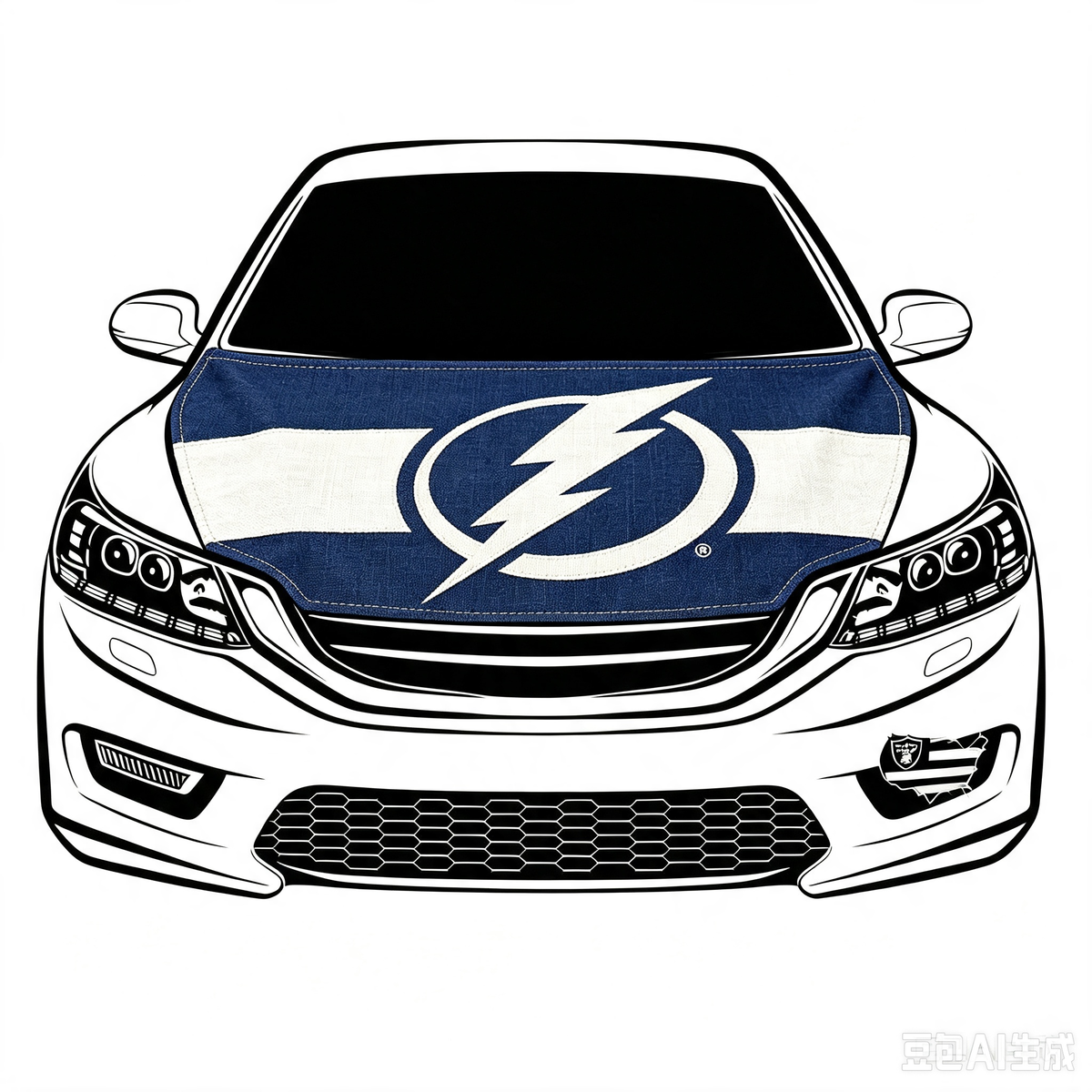 Tampa Bay Lightning Car Hood Cover Flag ,NHL Tampa Bay Lightning Engine Banner,4X5ft/6X7FT,100% Polyester Elastic Fabrics Can be Washed