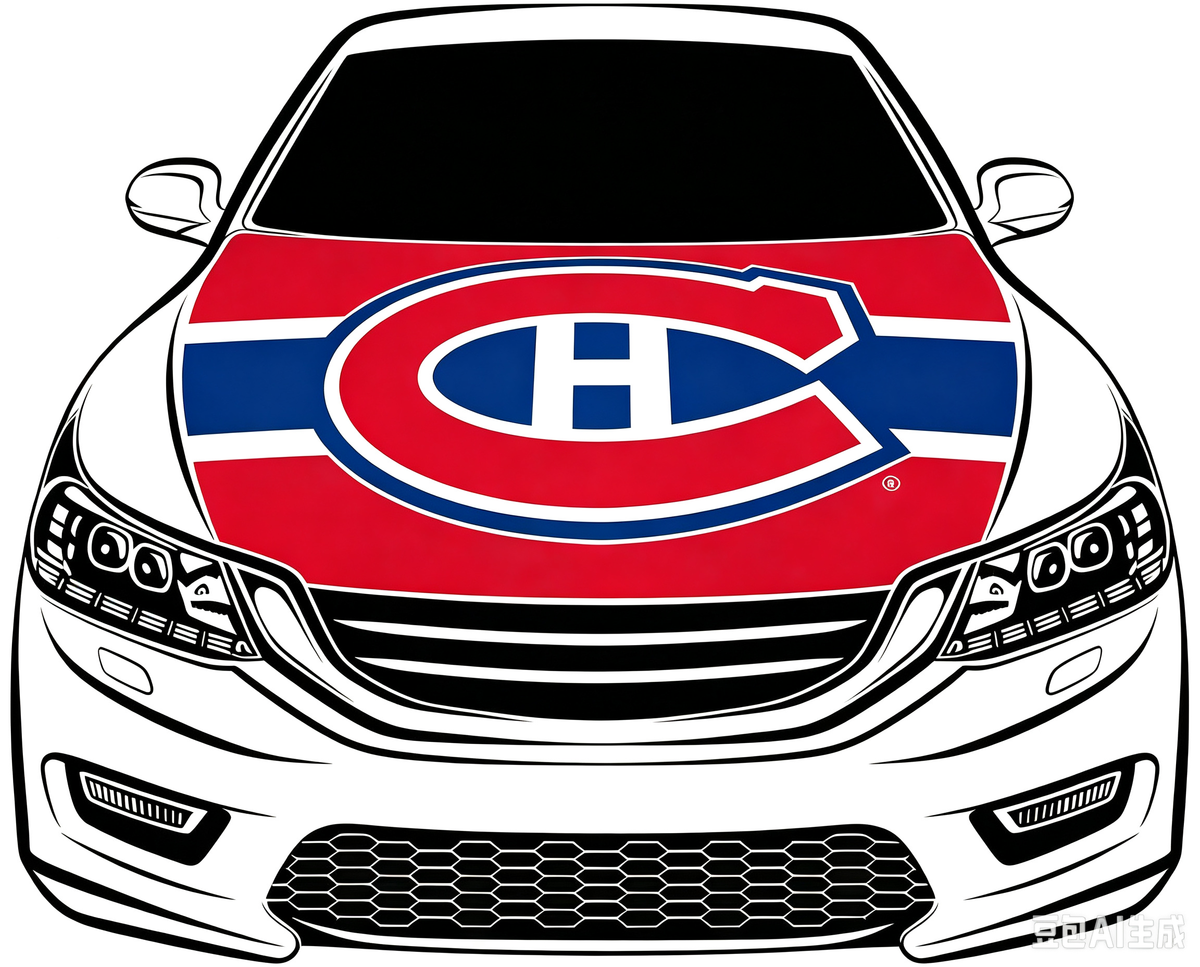 Montreal Canadiens Car Hood Cover Flag ,NHL Montreal Canadiens Engine Banner,4X5ft/6X7FT,100% Polyester Elastic Fabrics Can be Washed