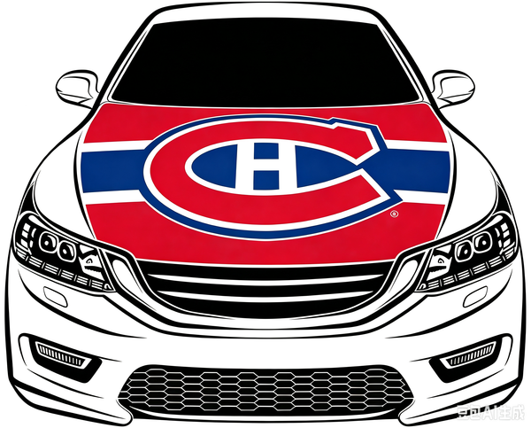 Montreal Canadiens Car Hood Cover Flag ,NHL Montreal Canadiens Engine Banner,4X5ft/6X7FT,100% Polyester Elastic Fabrics Can be Washed