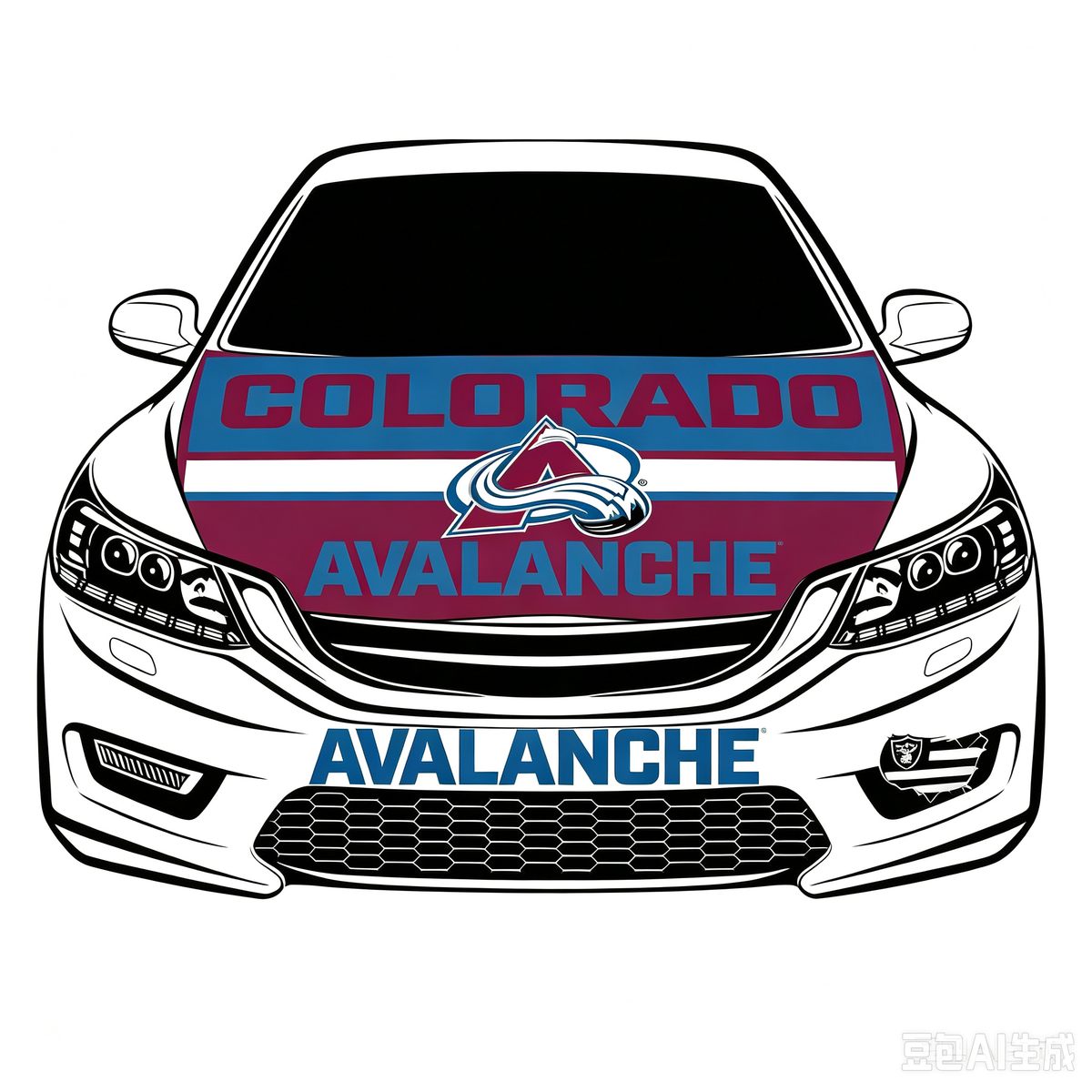 Colorado Avalanche Car Hood Cover Flag ,NHL Colorado Avalanche Engine Banner,4X5ft/6X7FT,100% Polyester Elastic Fabrics Can be Washed