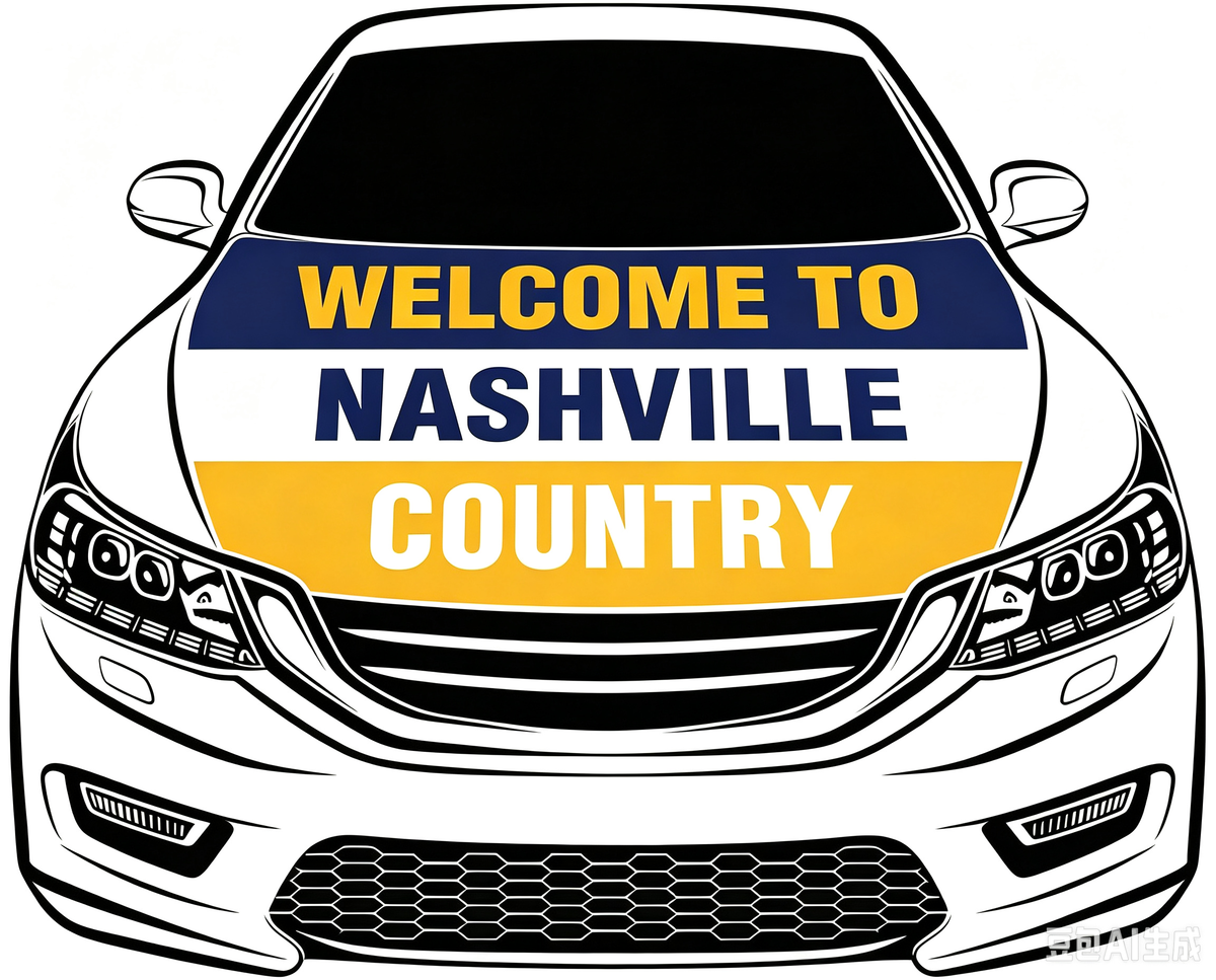 Nashville Predators Car Hood Cover Flag ,NHL Nashville Predators Engine Banner,4X5ft/6X7FT,100% Polyester Elastic Fabrics Can be Washed