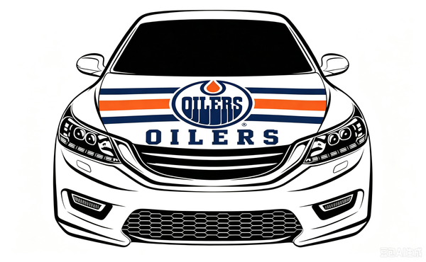 NHL  Edmonton Oilers Car Hood Cover Flag ,   Edmonton Oilers Engine Banner,4X5ft/6X7FT,100% Polyester Elastic Fabrics Can be Washed
