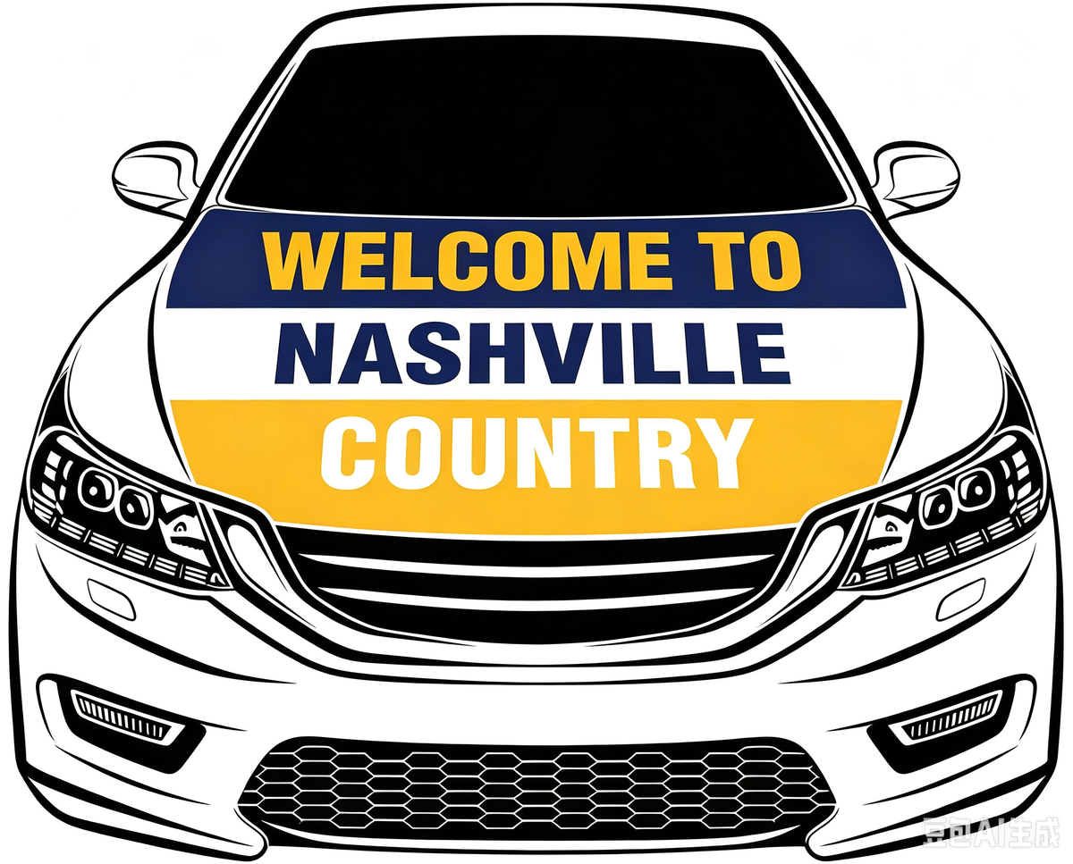 Nashville Predators Car Hood Cover Flag ,NHL Nashville Predators Engine Banner,4X5ft/6X7FT,100% Polyester Elastic Fabrics Can be Washed