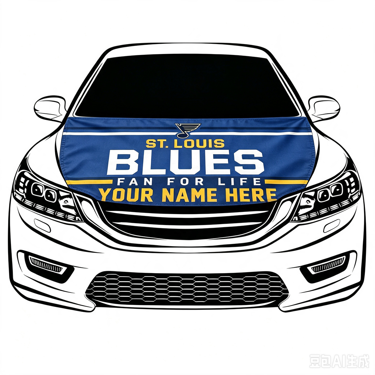 NHL St. Louis Blues Car Hood Cover Flag ,  St. Louis Blues Engine Banner,4X5ft/6X7FT,100% Polyester Elastic Fabrics Can be Washed