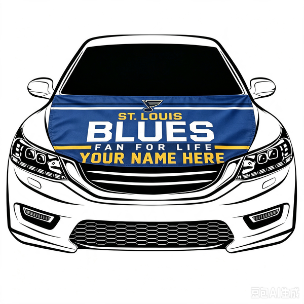 NHL St. Louis Blues Car Hood Cover Flag ,  St. Louis Blues Engine Banner,4X5ft/6X7FT,100% Polyester Elastic Fabrics Can be Washed