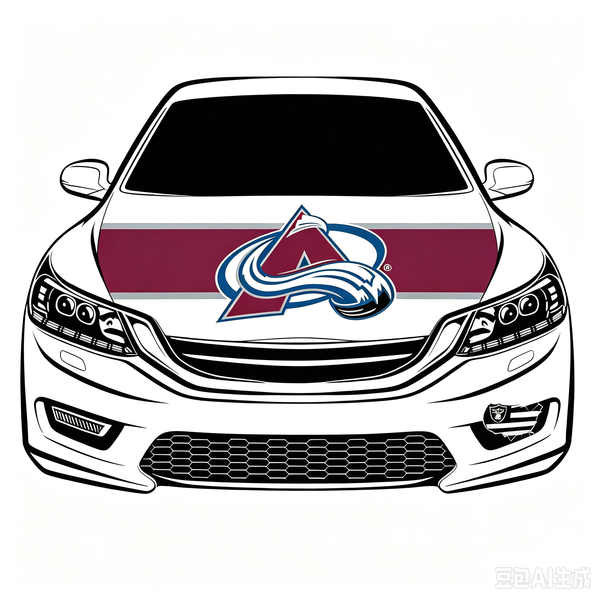 Colorado Avalanche Car Hood Cover Flag ,NHL Colorado Avalanche Engine Banner,4X5ft/6X7FT,100% Polyester Elastic Fabrics Can be Washed