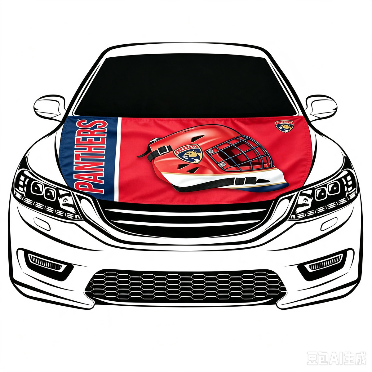 NHL Florida Panthers Car Hood Cover Flag ,  Florida Panthers Engine Banner,4X5ft/6X7FT,100% Polyester Elastic Fabrics Can be Washed