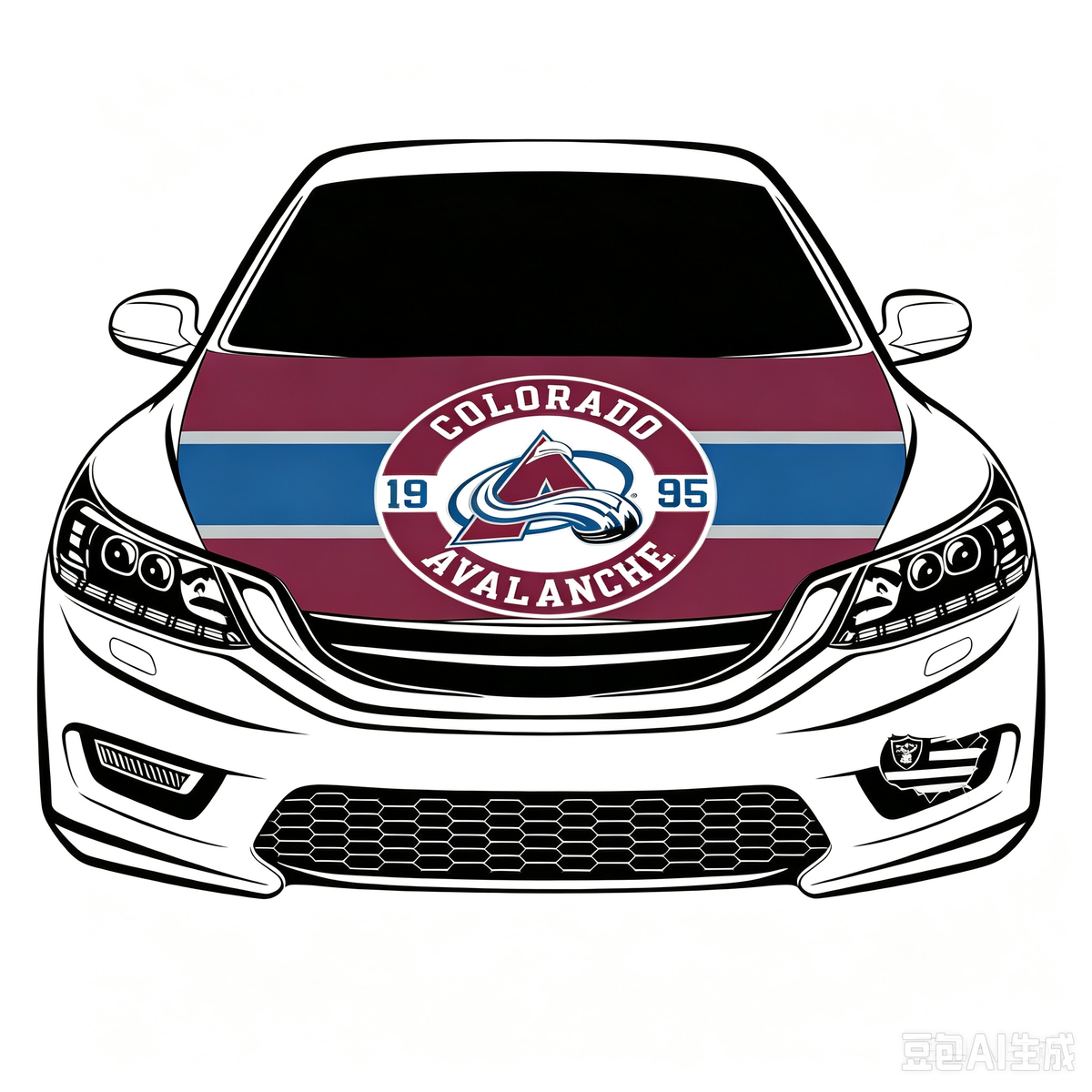 Colorado Avalanche Car Hood Cover Flag ,NHL Colorado Avalanche Engine Banner,4X5ft/6X7FT,100% Polyester Elastic Fabrics Can be Washed