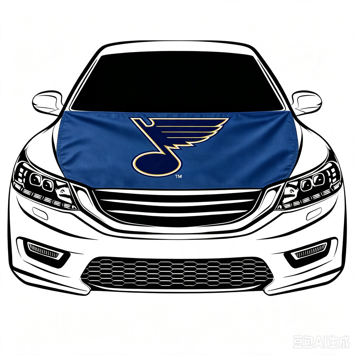 NHL St. Louis Blues Car Hood Cover Flag ,  St. Louis Blues Engine Banner,4X5ft/6X7FT,100% Polyester Elastic Fabrics Can be Washed