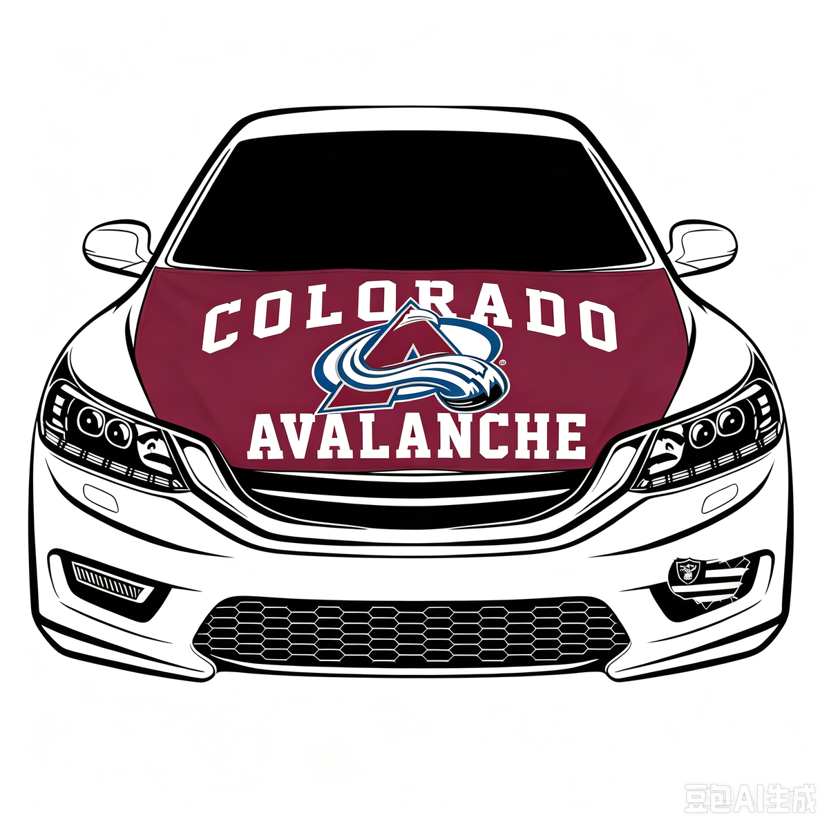 Colorado Avalanche Car Hood Cover Flag ,NHL Colorado Avalanche Engine Banner,4X5ft/6X7FT,100% Polyester Elastic Fabrics Can be Washed