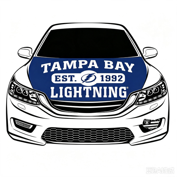 NHL Tampa Bay Lightning Car Hood Cover Flag , Tampa Bay Lightning Engine Banner,4X5ft/6X7FT,100% Polyester Elastic Fabrics Can be Washed