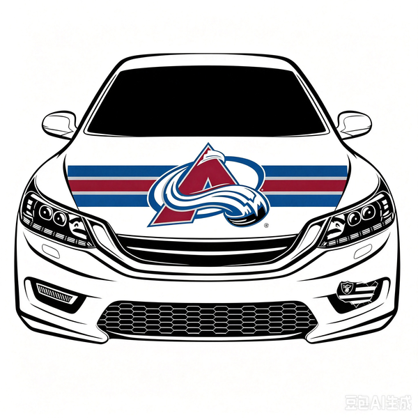 Colorado Avalanche Car Hood Cover Flag ,NHL Colorado Avalanche Engine Banner,4X5ft/6X7FT,100% Polyester Elastic Fabrics Can be Washed