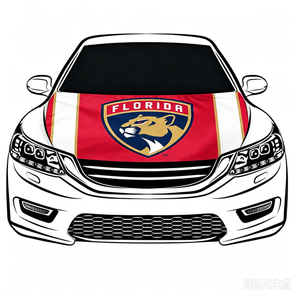 NHL Florida Panthers Car Hood Cover Flag ,  Florida Panthers Engine Banner,4X5ft/6X7FT,100% Polyester Elastic Fabrics Can be Washed