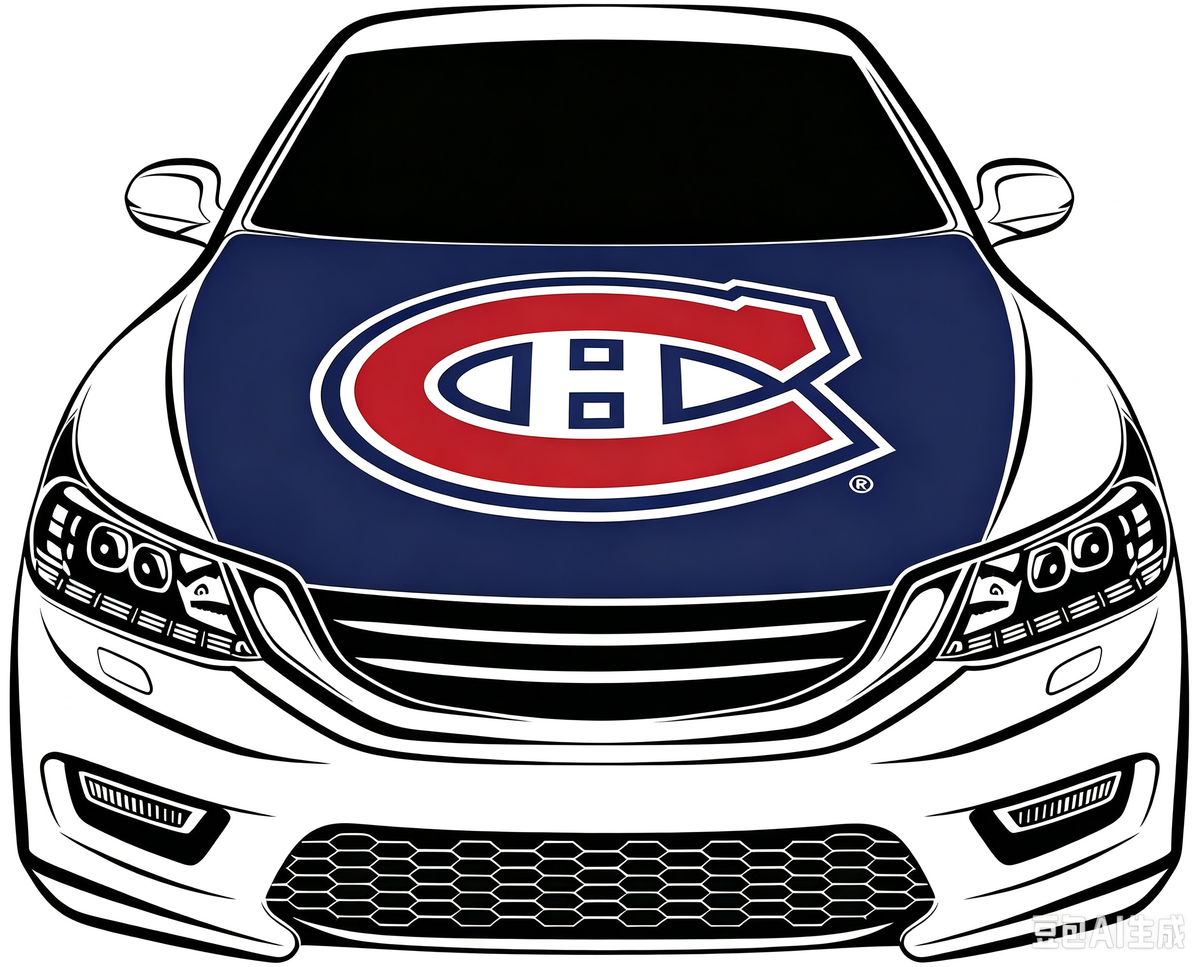 Montreal Canadiens Car Hood Cover Flag ,NHL Montreal Canadiens Engine Banner,4X5ft/6X7FT,100% Polyester Elastic Fabrics Can be Washed