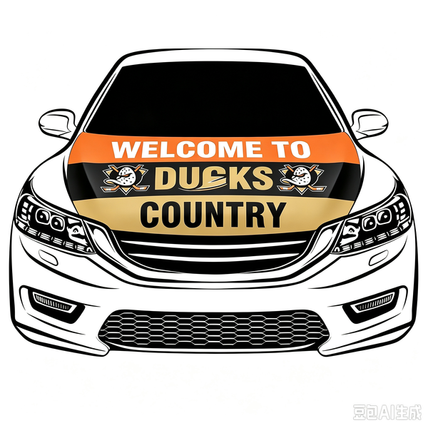 Anaheim Ducks Car Hood Cover Flag ,NHL Anaheim Ducks Engine Banner,4X5ft/6X7FT,100% Polyester Elastic Fabrics Can be Washed
