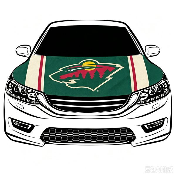 NHL Minnesota Wild Car Hood Cover Flag ,   Minnesota Wild Engine Banner,4X5ft/6X7FT,100% Polyester Elastic Fabrics Can be Washed