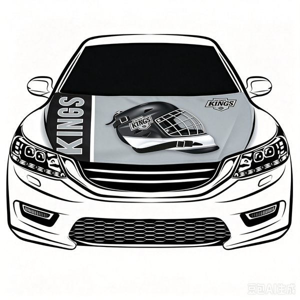 Los Angeles Kings Car Hood Cover Flag ,NHL Los Angeles Kings Engine Banner,4X5ft/6X7FT,100% Polyester Elastic Fabrics Can be Washed