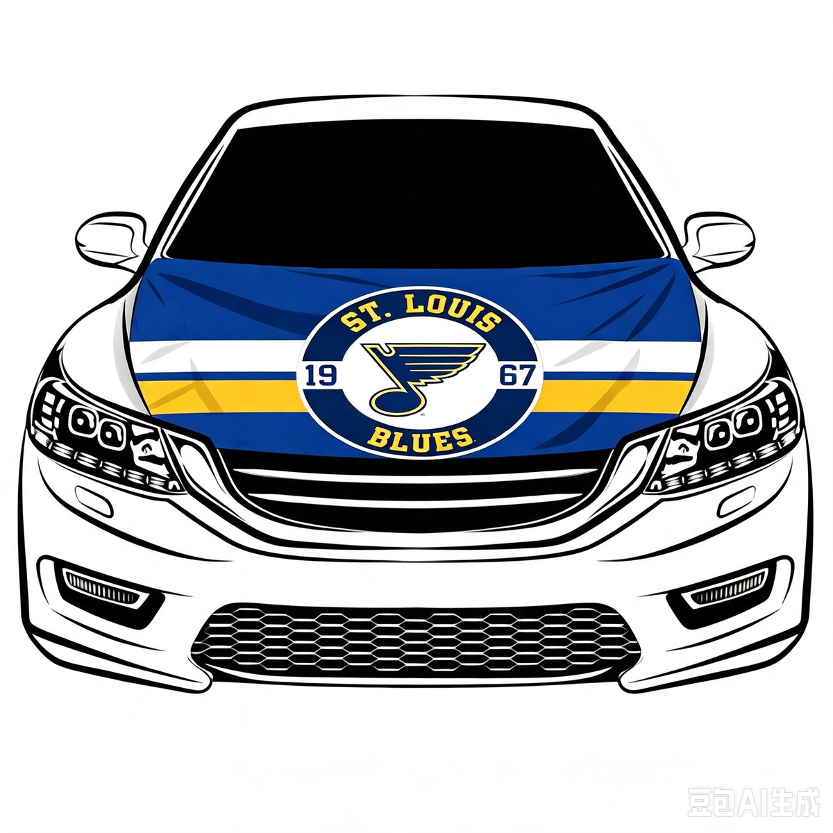 NHL St. Louis Blues Car Hood Cover Flag ,  St. Louis Blues Engine Banner,4X5ft/6X7FT,100% Polyester Elastic Fabrics Can be Washed