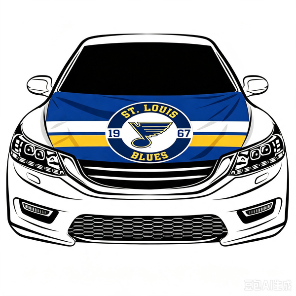NHL St. Louis Blues Car Hood Cover Flag ,  St. Louis Blues Engine Banner,4X5ft/6X7FT,100% Polyester Elastic Fabrics Can be Washed