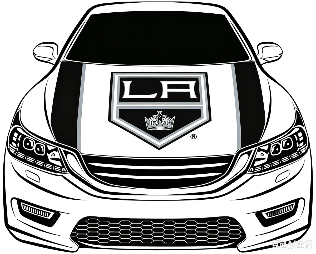 Los Angeles Kings Car Hood Cover Flag ,NHL Los Angeles Kings Engine Banner,4X5ft/6X7FT,100% Polyester Elastic Fabrics Can be Washed