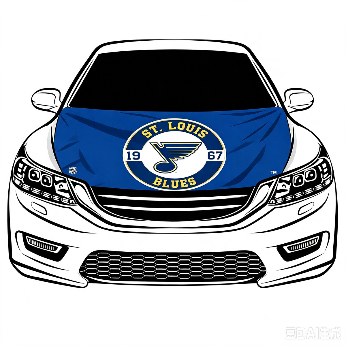 NHL St. Louis Blues Car Hood Cover Flag ,  St. Louis Blues Engine Banner,4X5ft/6X7FT,100% Polyester Elastic Fabrics Can be Washed
