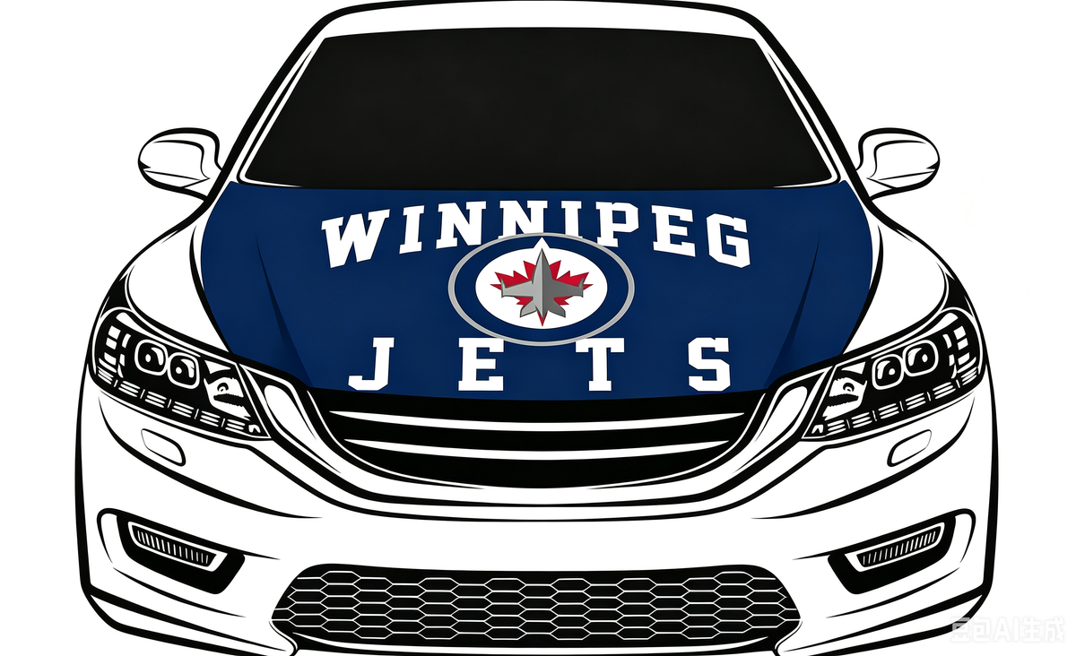 NHL Winnipeg Jets Car Hood Cover Flag ,  Winnipeg Jets Engine Banner,4X5ft/6X7FT,100% Polyester Elastic Fabrics Can be Washed