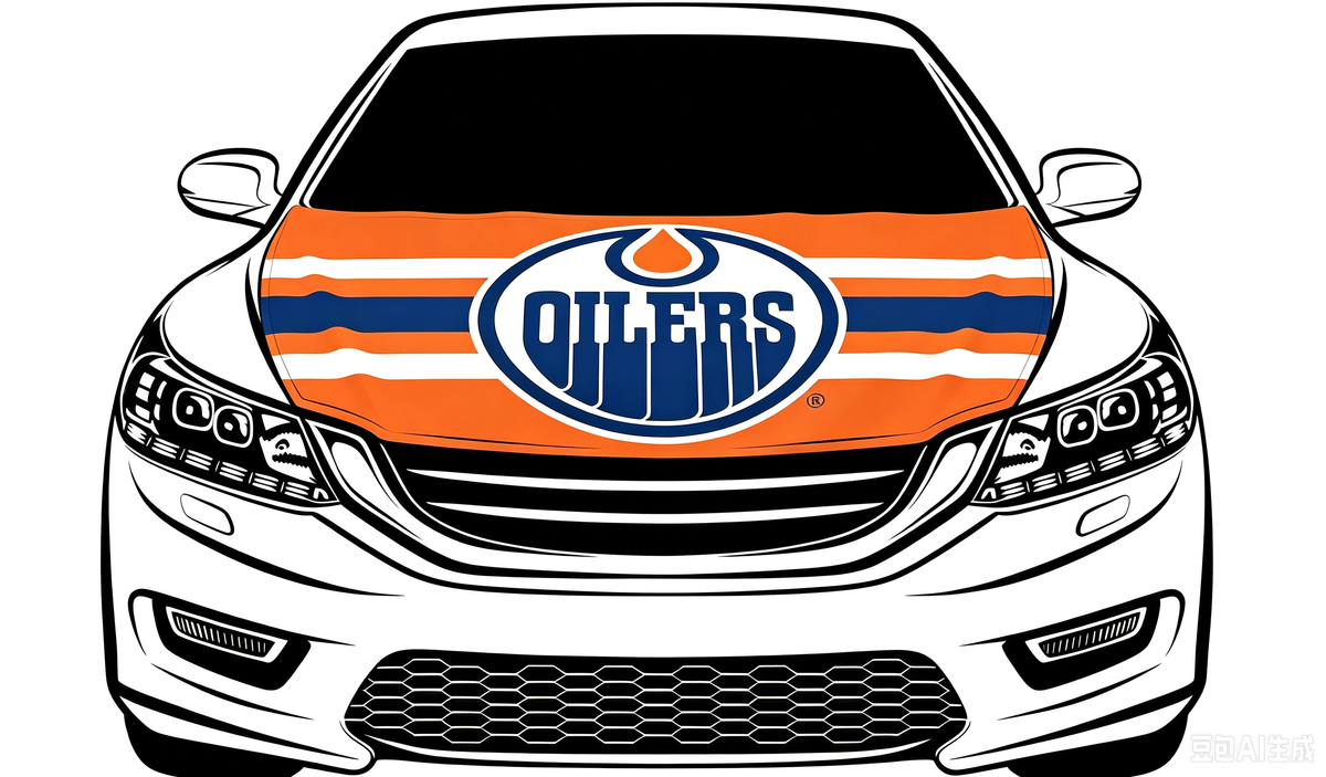 NHL  Edmonton Oilers Car Hood Cover Flag ,   Edmonton Oilers Engine Banner,4X5ft/6X7FT,100% Polyester Elastic Fabrics Can be Washed