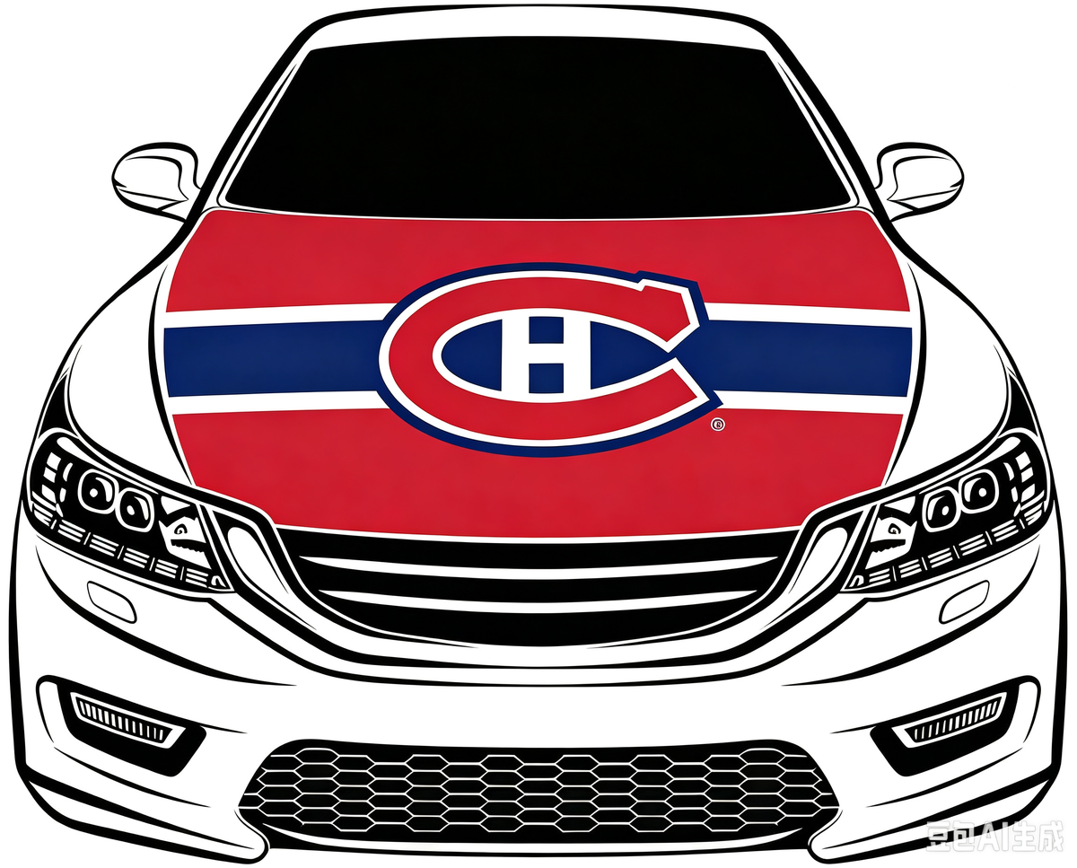 Montreal Canadiens Car Hood Cover Flag ,NHL Montreal Canadiens Engine Banner,4X5ft/6X7FT,100% Polyester Elastic Fabrics Can be Washed