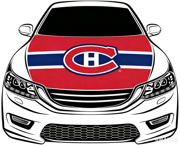 Montreal Canadiens Car Hood Cover Flag ,NHL Montreal Canadiens Engine Banner,4X5ft/6X7FT,100% Polyester Elastic Fabrics Can be Washed