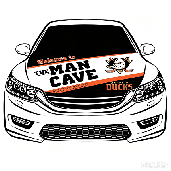 Anaheim Ducks Car Hood Cover Flag ,NHL Anaheim Ducks Engine Banner,4X5ft/6X7FT,100% Polyester Elastic Fabrics Can be Washed