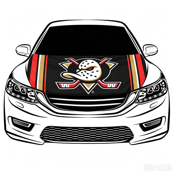 Anaheim Ducks Car Hood Cover Flag ,NHL Anaheim Ducks Engine Banner,4X5ft/6X7FT,100% Polyester Elastic Fabrics Can be Washed