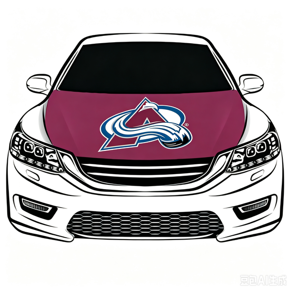 Colorado Avalanche Car Hood Cover Flag ,NHL Colorado Avalanche Engine Banner,4X5ft/6X7FT,100% Polyester Elastic Fabrics Can be Washed