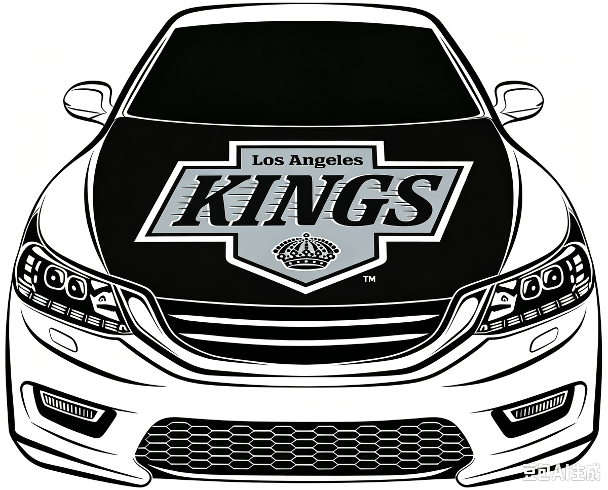 Los Angeles Kings Car Hood Cover Flag ,NHL Los Angeles Kings Engine Banner,4X5ft/6X7FT,100% Polyester Elastic Fabrics Can be Washed