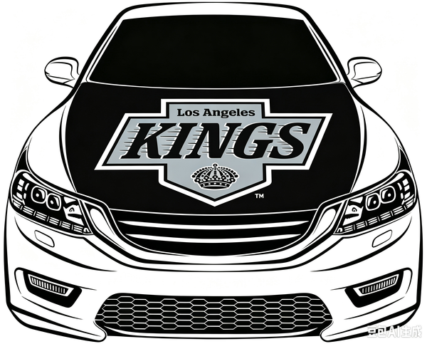 Los Angeles Kings Car Hood Cover Flag ,NHL Los Angeles Kings Engine Banner,4X5ft/6X7FT,100% Polyester Elastic Fabrics Can be Washed