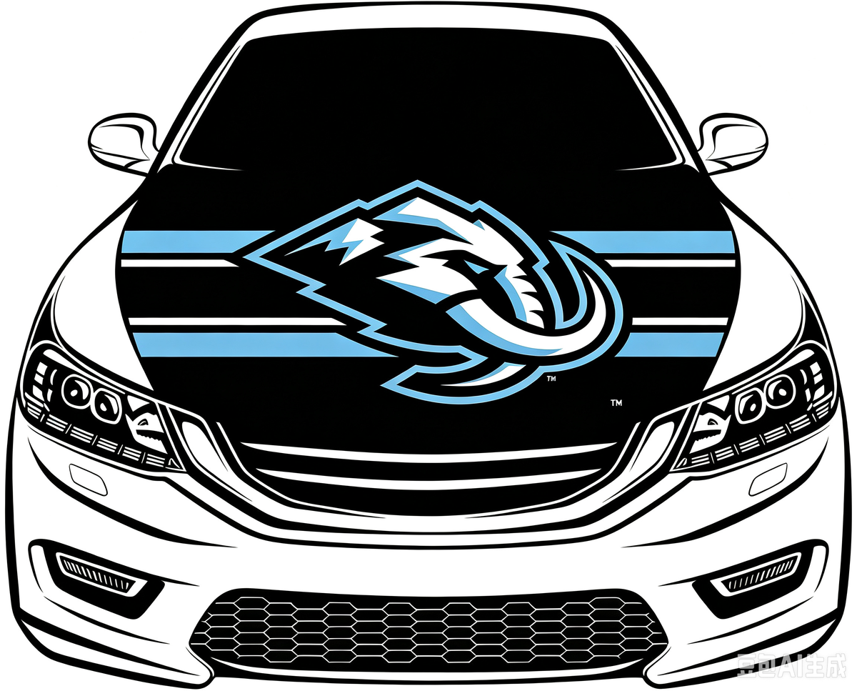 Utah Mammoth Car Hood Cover Flag ,NHL Utah Mammoth Engine Banner,4X5ft/6X7FT,100% Polyester Elastic Fabrics Can be Washed