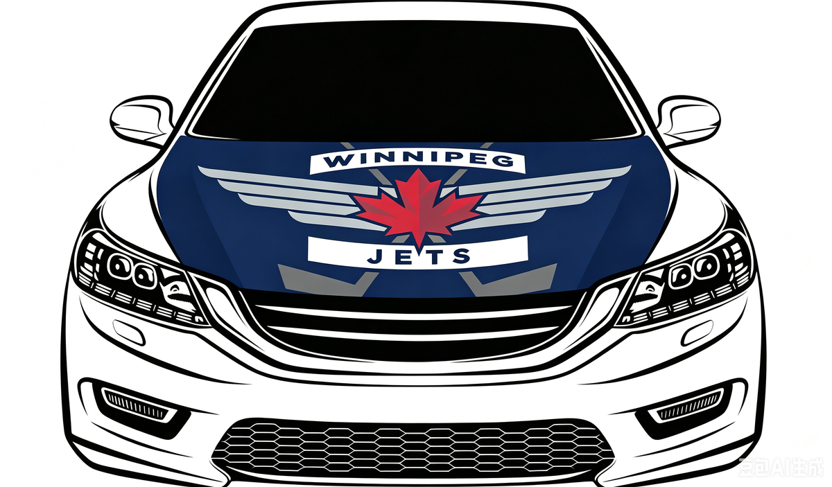 NHL Winnipeg Jets Car Hood Cover Flag ,  Winnipeg Jets Engine Banner,4X5ft/6X7FT,100% Polyester Elastic Fabrics Can be Washed