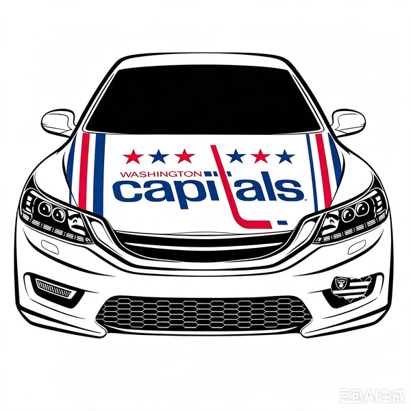 Washington Capitals Car Hood Cover Flag , NHL Washington Capitals Engine Banner,4X5ft/6X7FT,100% Polyester Elastic Fabrics Can be Washed